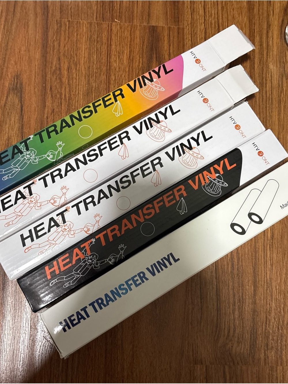 Heat Transfer Vinyl Rolls - Assorted Colors (red,black,white,yellow)